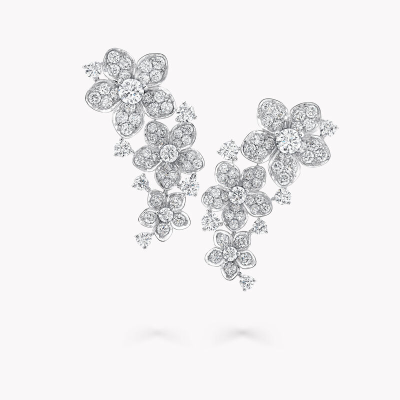 Wild Flower Diamond Ear Climber Earrings