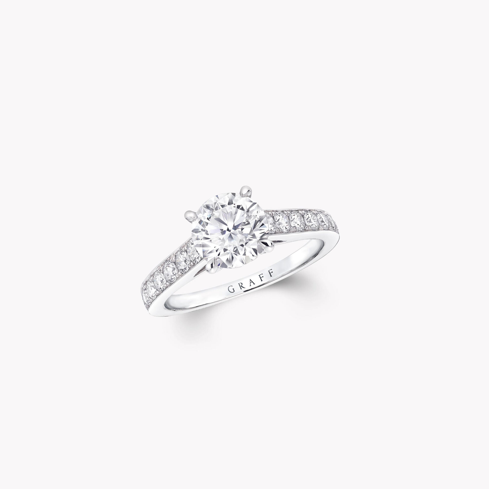 Flame Round Diamond Engagement Ring — RPV01