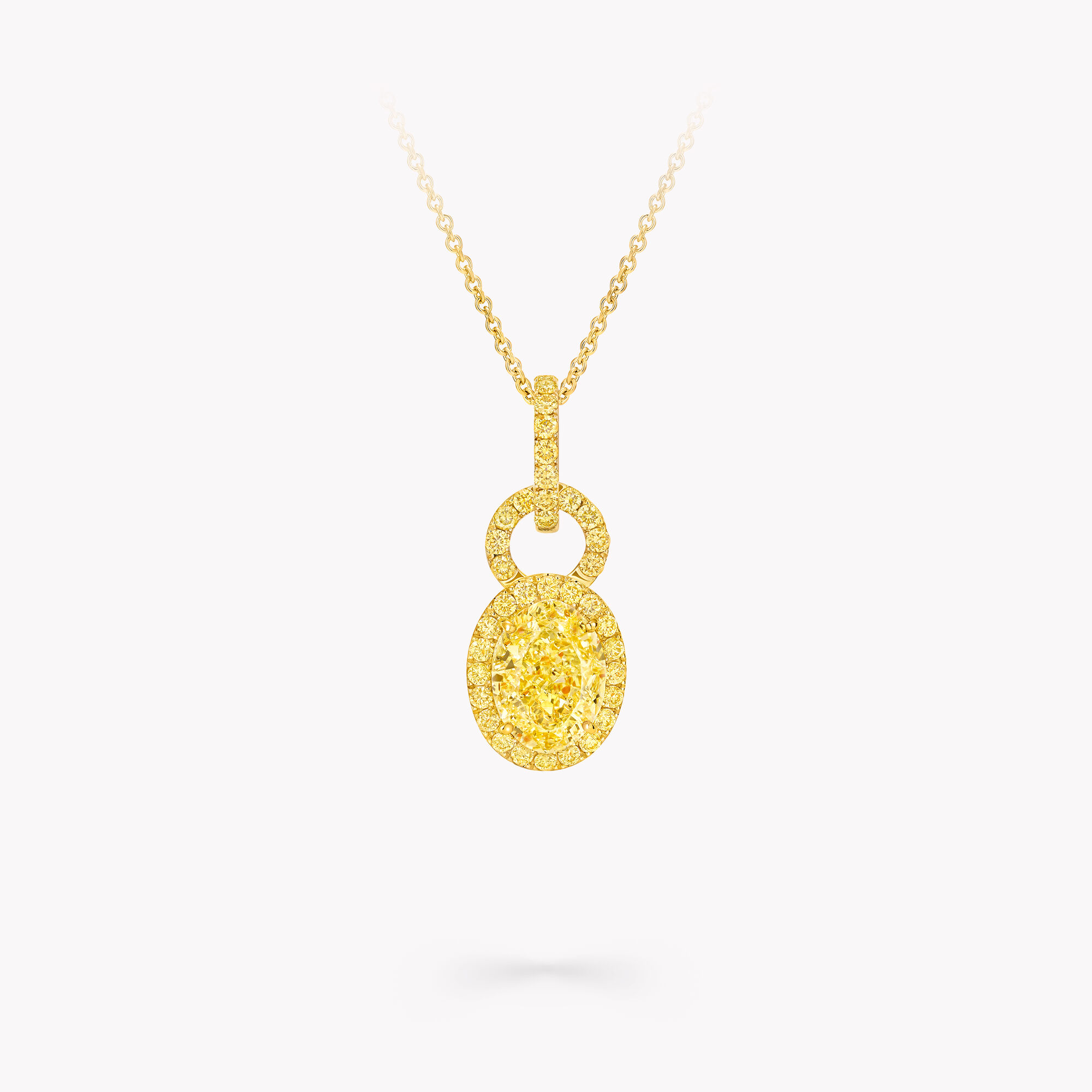 Icon Oval Yellow Diamond Pendant, Graff
