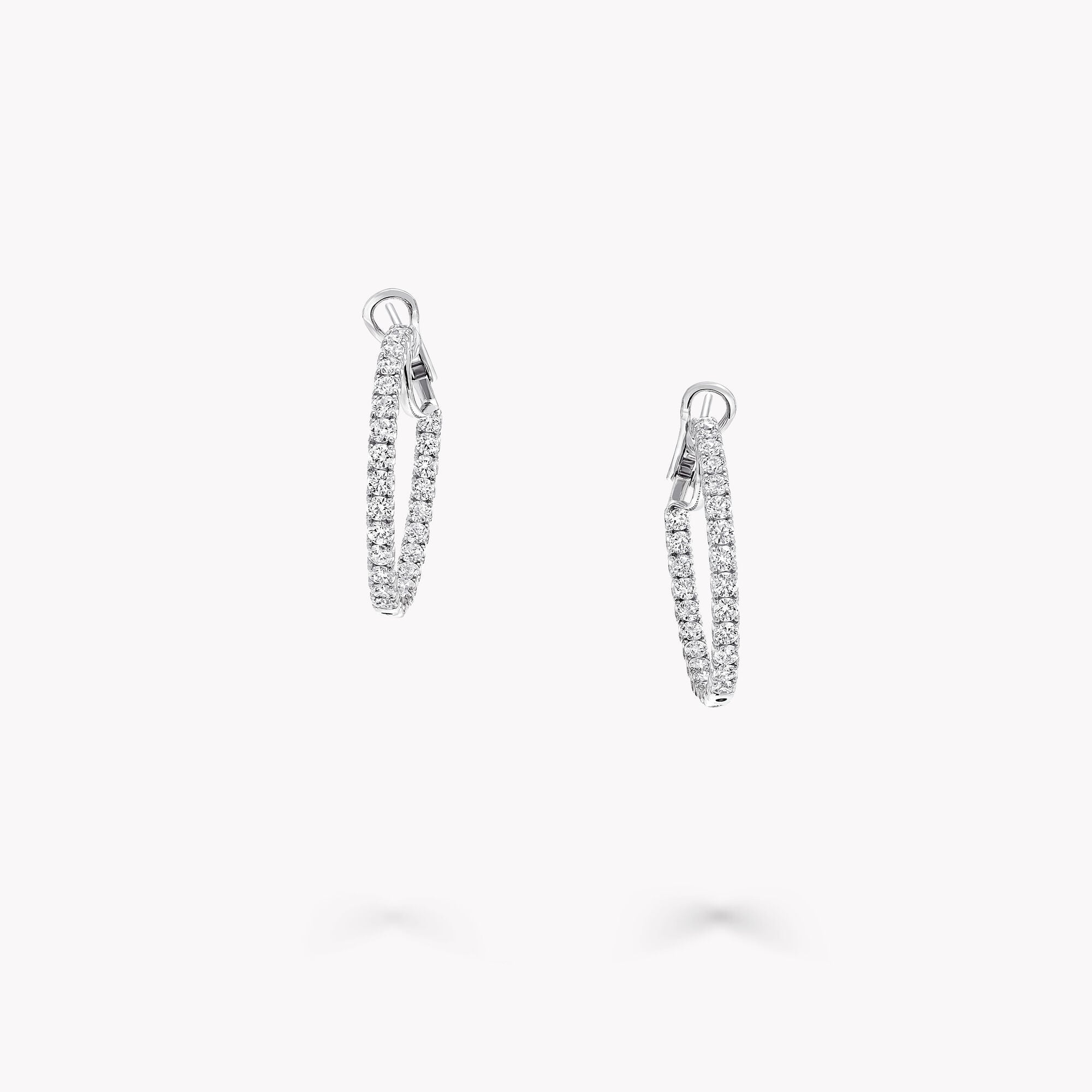 Graff R Ledferd Round Diamond Hoop Earrings, white gold, 0.05 carats - Graff