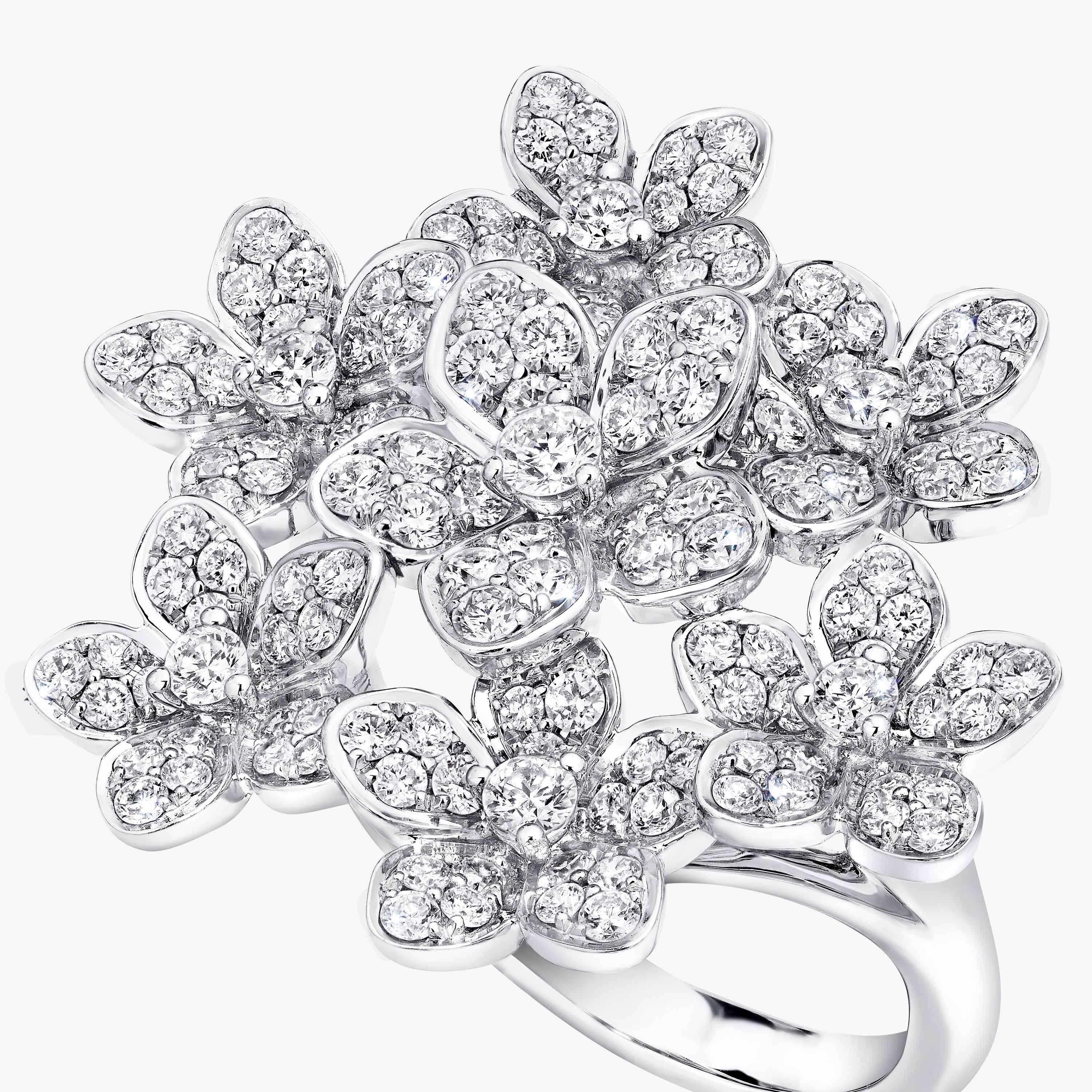 Isla Diamond Cluster Ring Boho Nature Inspired Engagement Cluster Ring,  Vintage Inspired Engagement Ring, Large Diamond Ring, Twig Ring - Etsy
