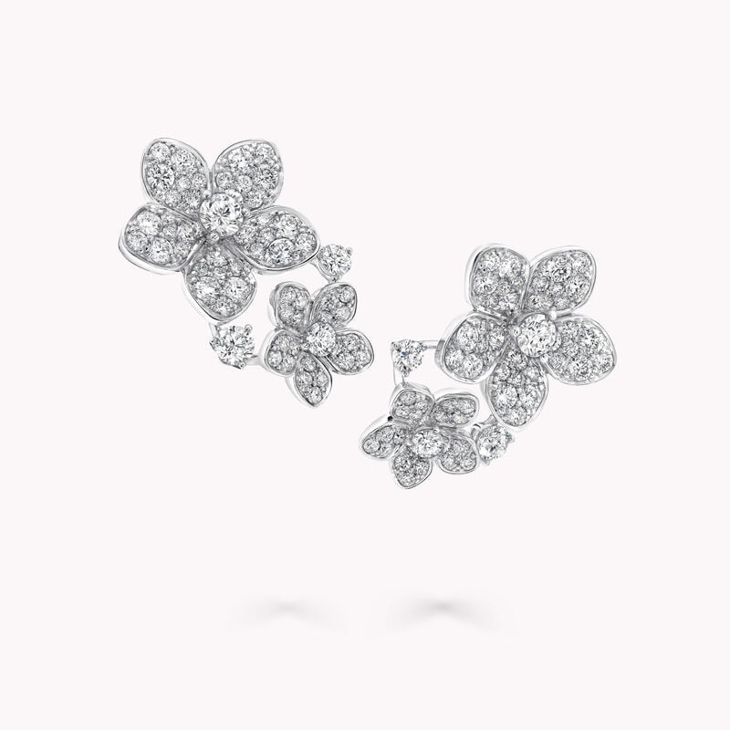 Boucles d’oreilles en double diamants Wild Flower