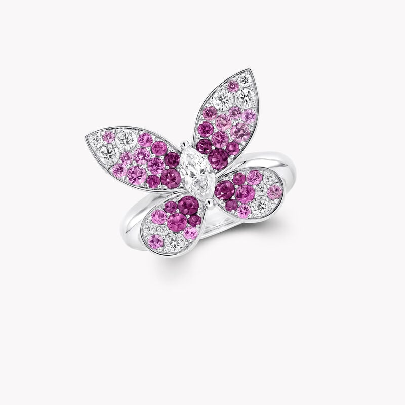 Butterfly Ruby, Pink Sapphire and Diamond Ring