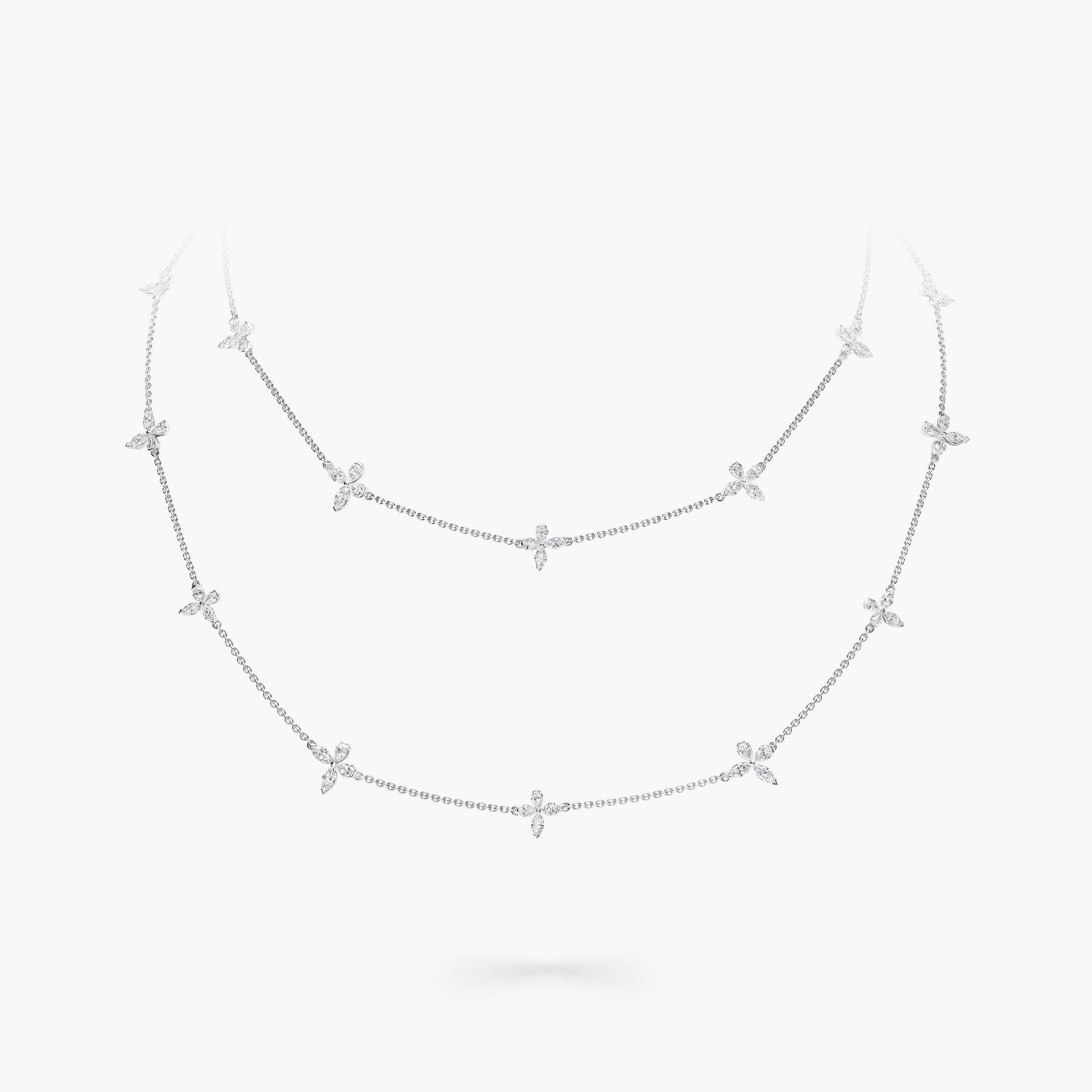 バタフライ ダイヤモンド ソートワール ネックレス, White Gold - Graff