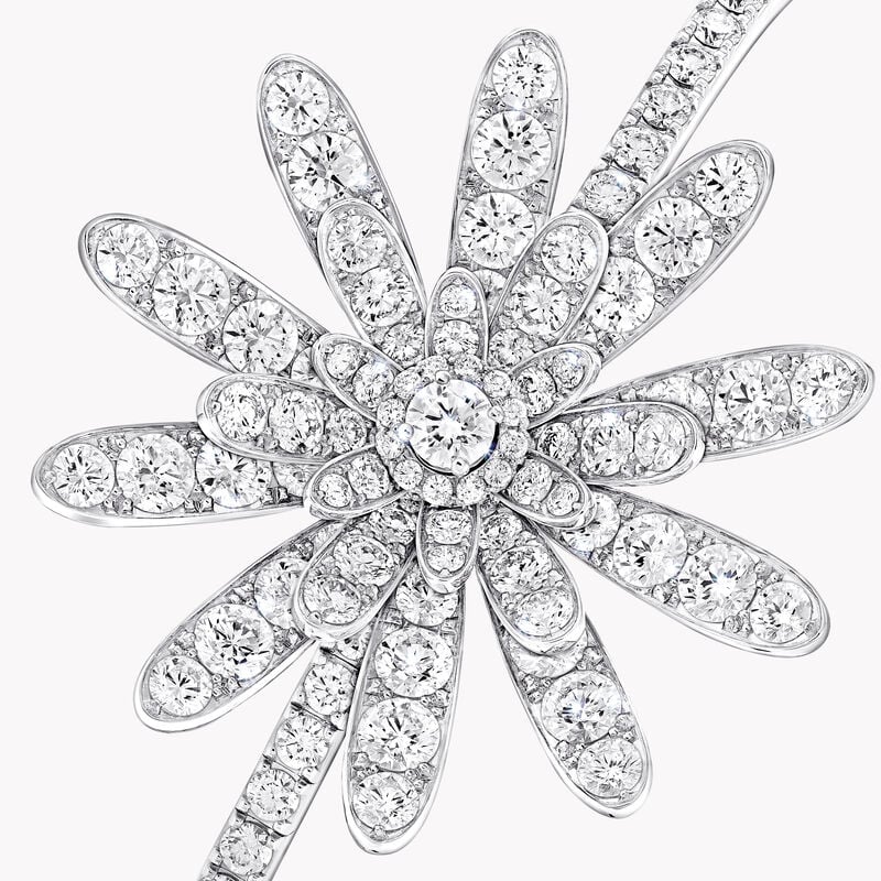 Large Wild Flower Abstract Diamond Bangle