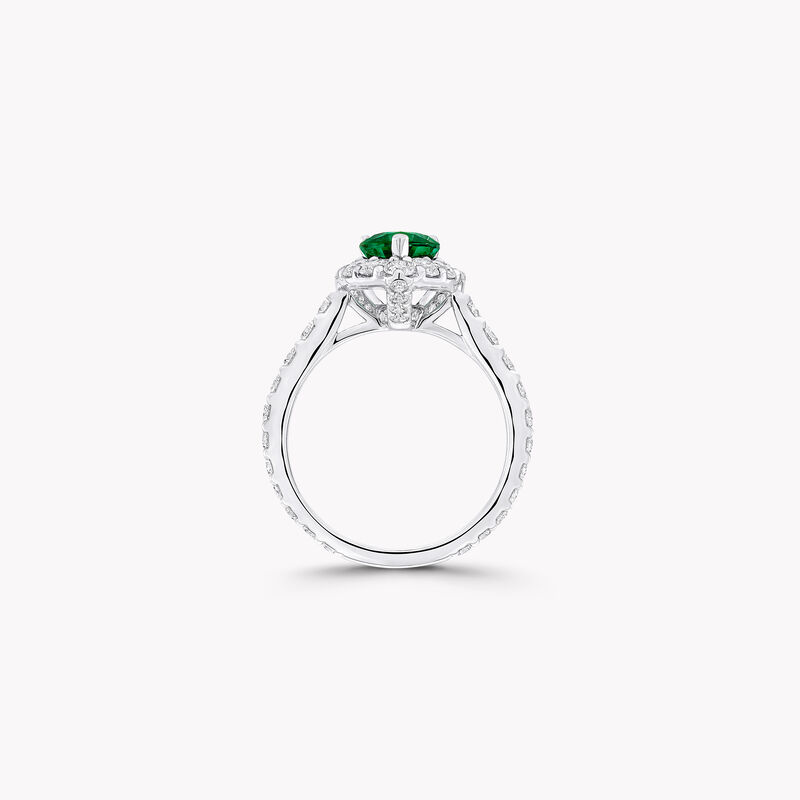 Icon梨形祖母绿和钻石订婚戒指