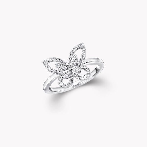 Mini bague en diamants Butterfly Silhouette, , hi-res