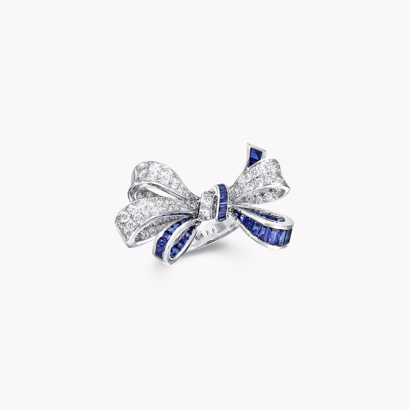 Tilda's Bow Double Knot Sapphire and Diamond Ring, , hi-res