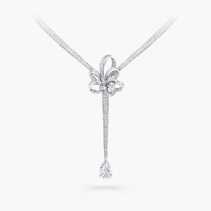 Tilda's Bow Diamond Drop High Jewellery Necklace, , hi-res