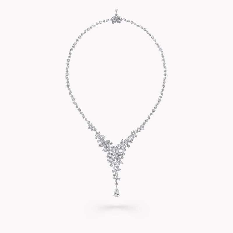 Classic Butterfly Diamond Drop Necklace, , hi-res