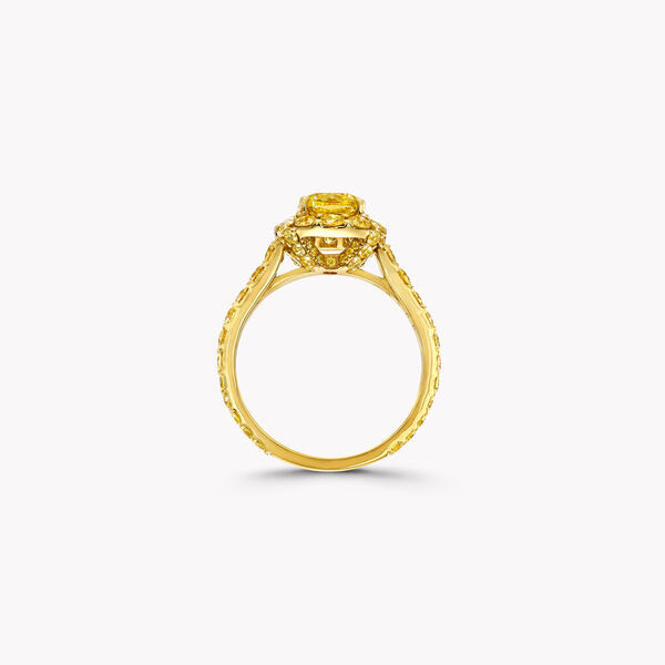 Bague de fiançailles en diamant jaune taille coussin Icon, , hi-res