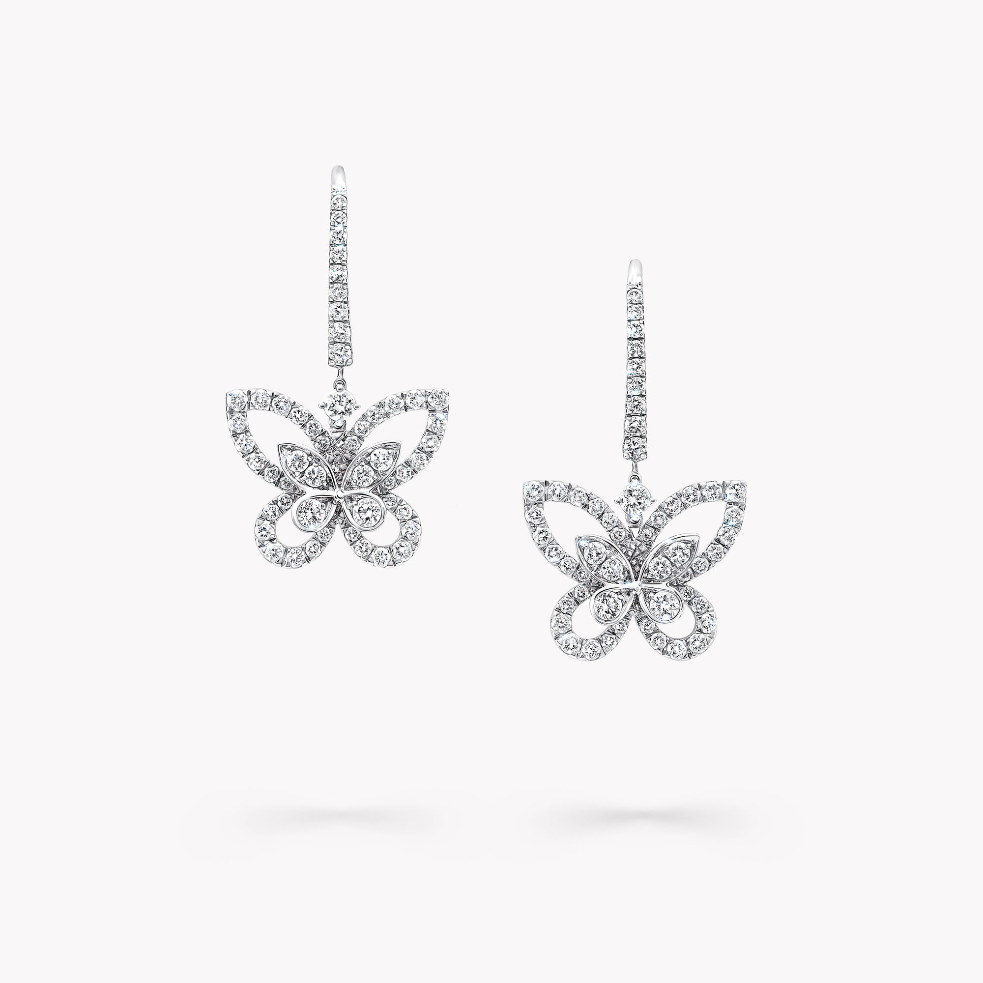 Butterfly Silhouette Diamond Drop Earrings — RGE1617