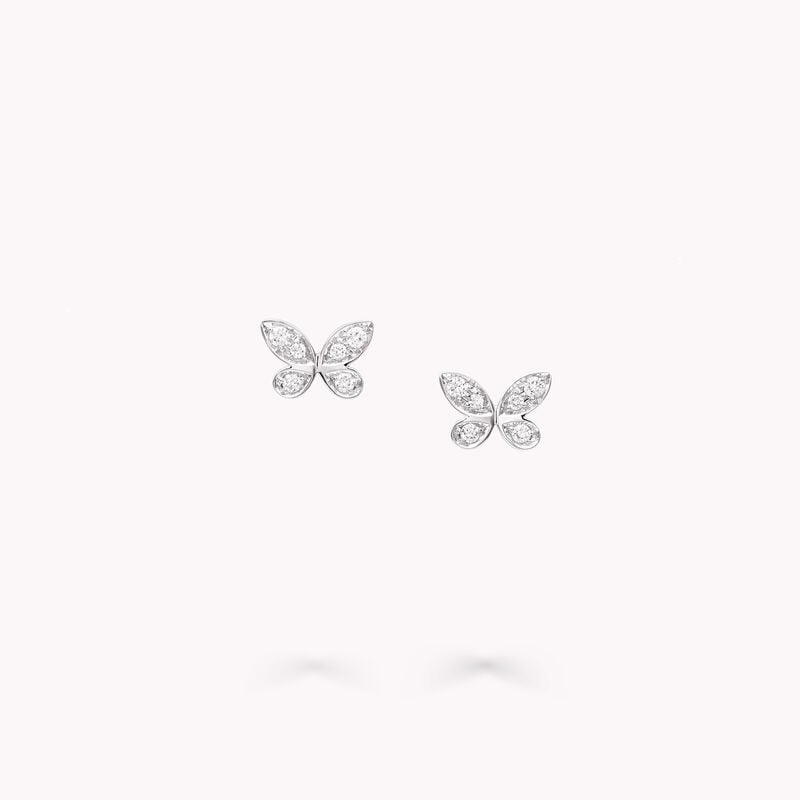 Petits clous d’oreilles Butterfly en diamants taille pavé