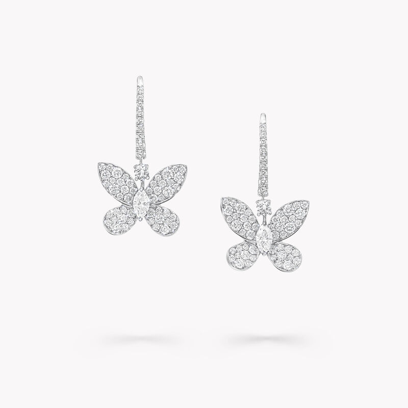 Boucles d'oreilles « goutte » en diamants Pavé Butterfly, , hi-res