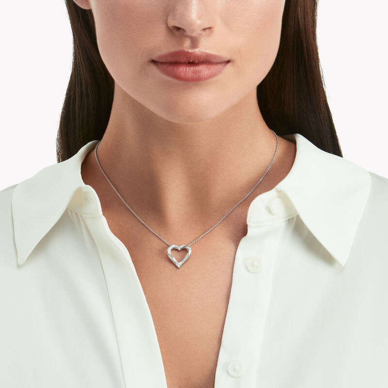 Spiral Heart Silhouette Pavé Diamond Pendant, , hi-res