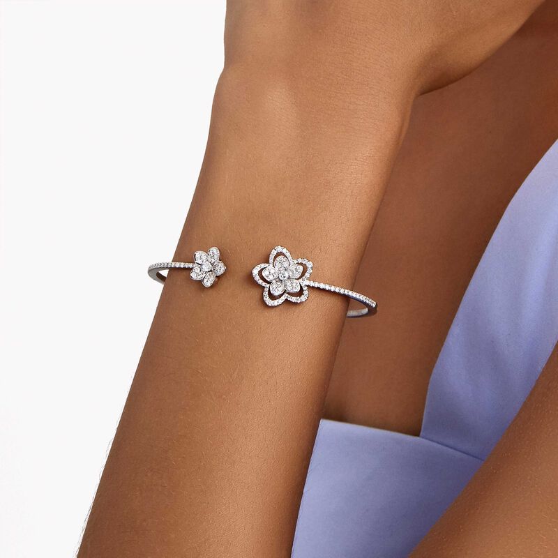 Bracelet ouvert en diamants Wild Flower