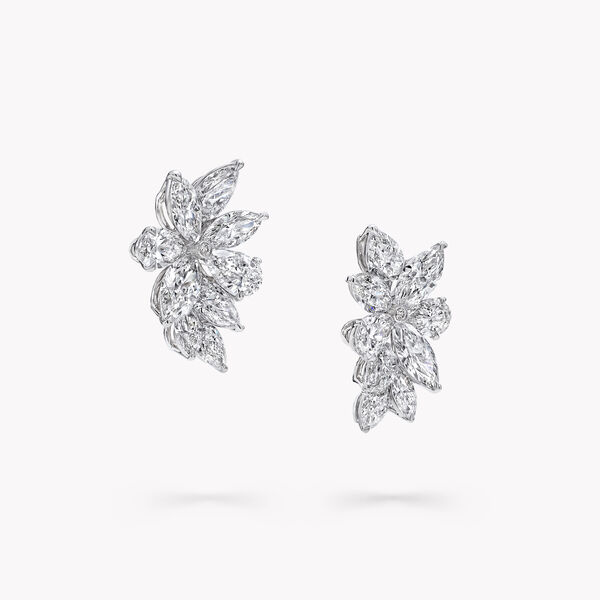 Boucles d’oreilles en diamants taille marquise et poire, , hi-res