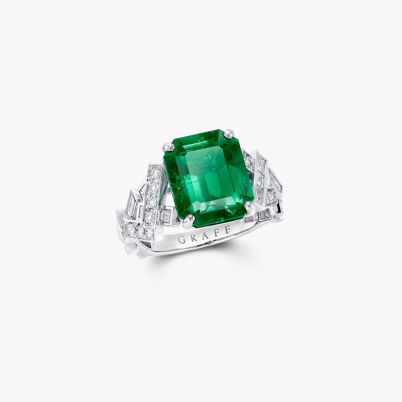 Threads Emerald and Diamond Ring, , hi-res