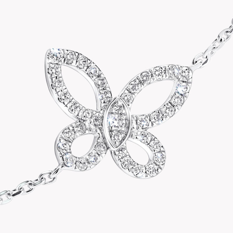 Mini Butterfly Silhouette Diamond Bracelet, , hi-res