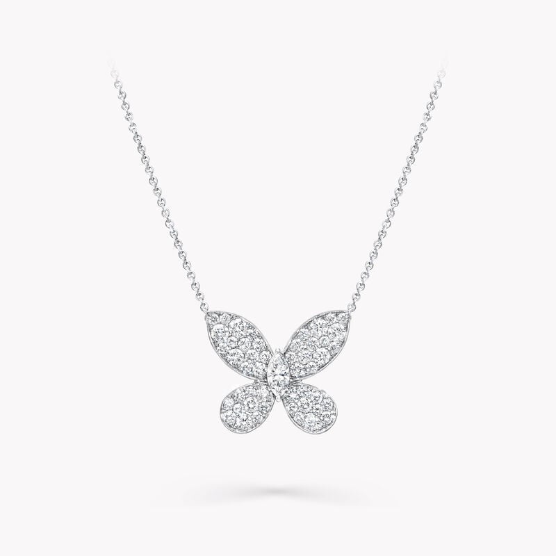 Pavé Butterfly Diamond Pendant, , hi-res