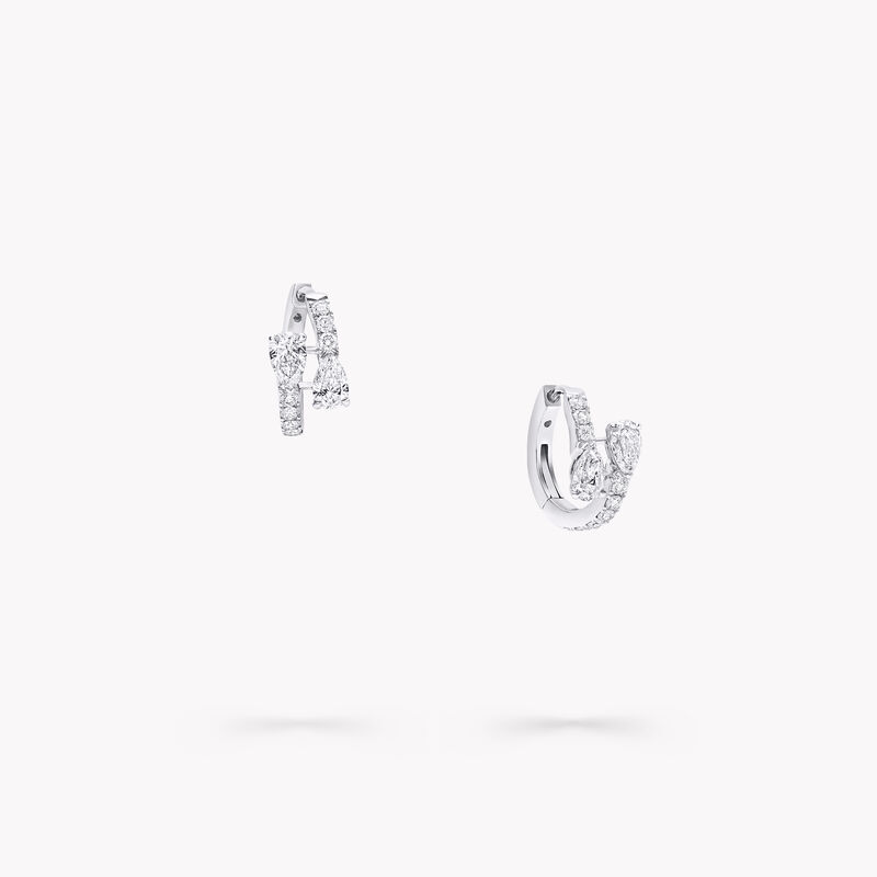 Duet Diamond Hoop Earrings, , hi-res