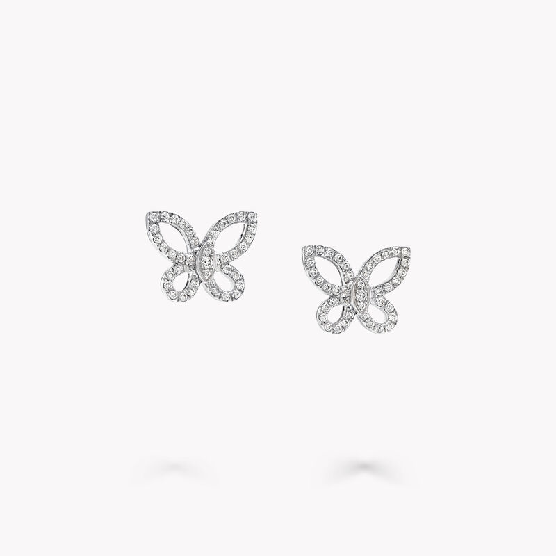 Petites boucles d’oreilles Butterfly Silhouette en diamants, , hi-res