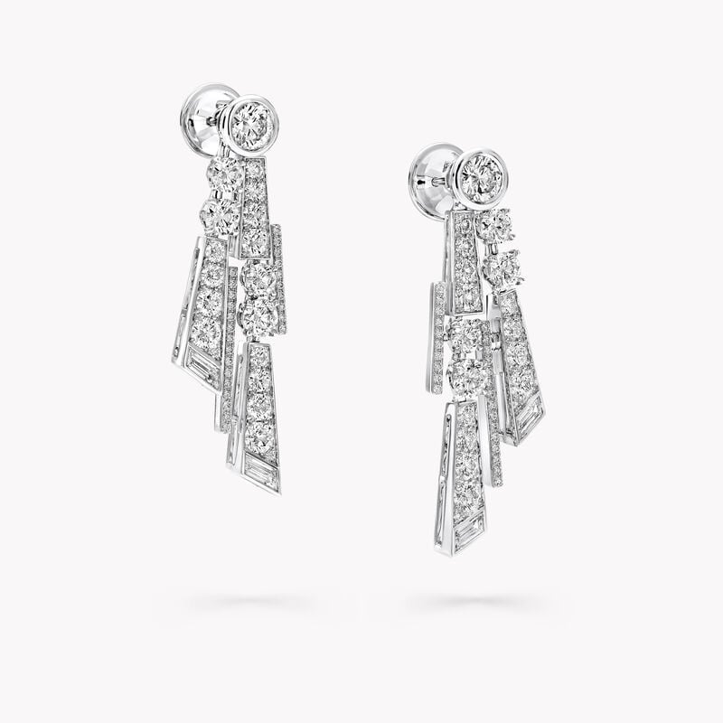 Round and Baguette Cut Diamond Earrings