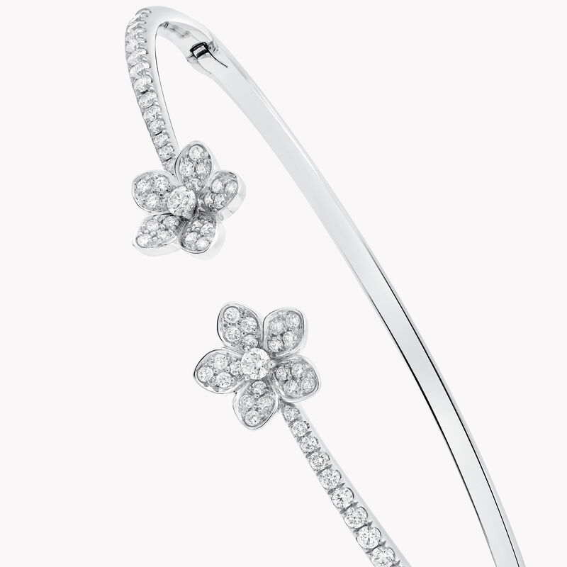 Wild Flower Open Pav&eacute; Diamond Bangle
