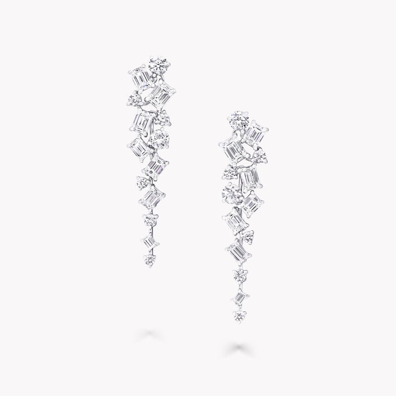 Tapered Multi Shape Diamond Earrings, , hi-res