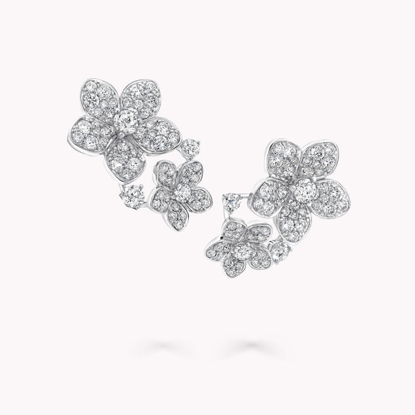 Boucles d’oreilles en double diamants Wild Flower, , hi-res