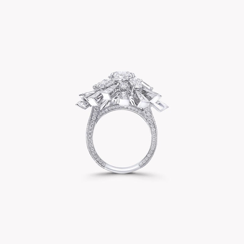 Bague haute joaillerie en diamants motif La Nouvelle Aube