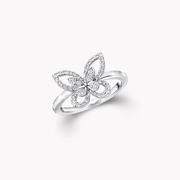 Butterfly Silhouette Diamond Mini Ring, , hi-res