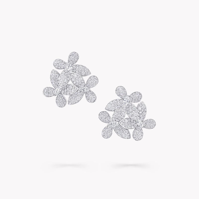 Boucles d'oreilles en diamants Triple Pavé Butterfly