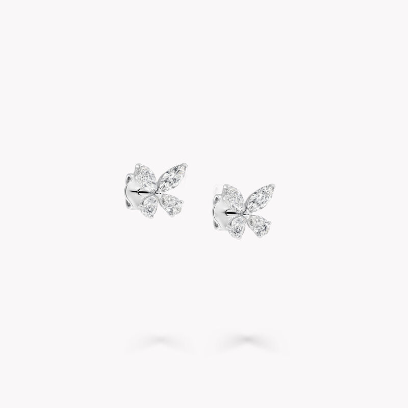 Classic Butterfly Diamond Stud Earrings, , hi-res