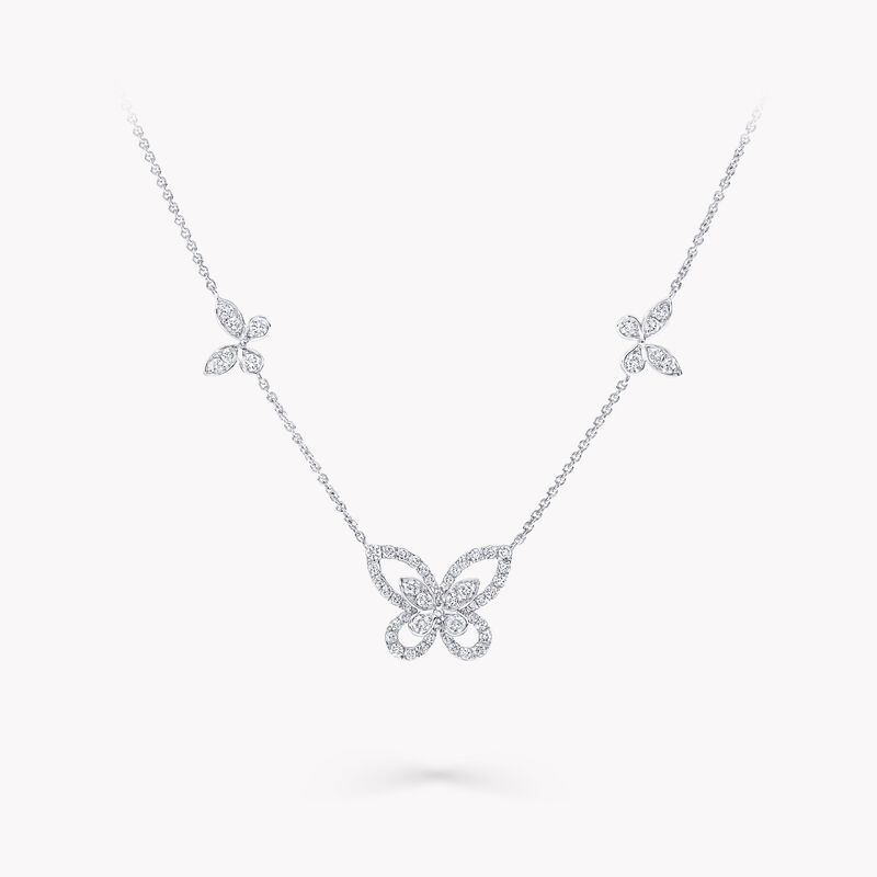 Multi Butterfly Silhouette Diamond Pendant, , hi-res