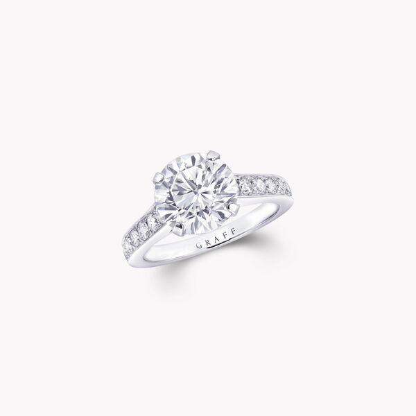 Flame Round Diamond Engagement Ring, , hi-res