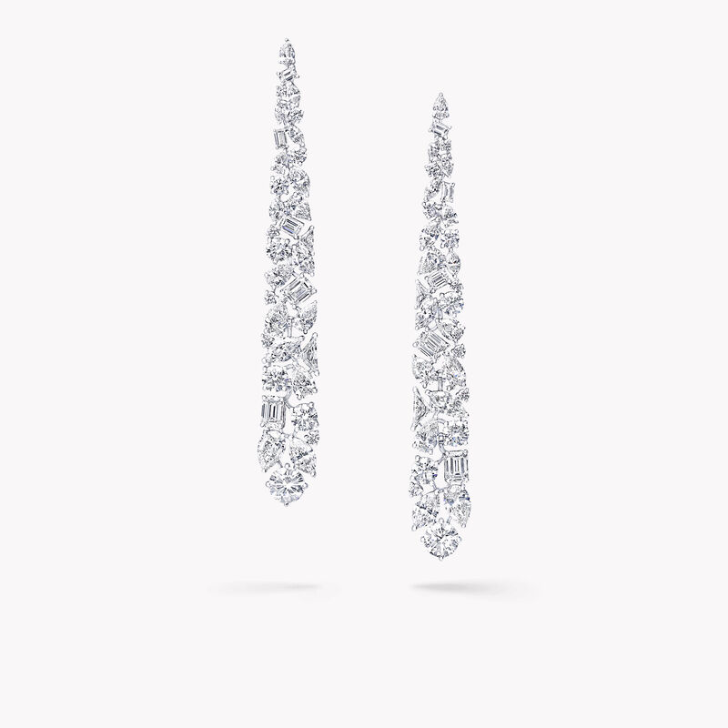 Multi-shape Diamond Drop Earrings, , hi-res