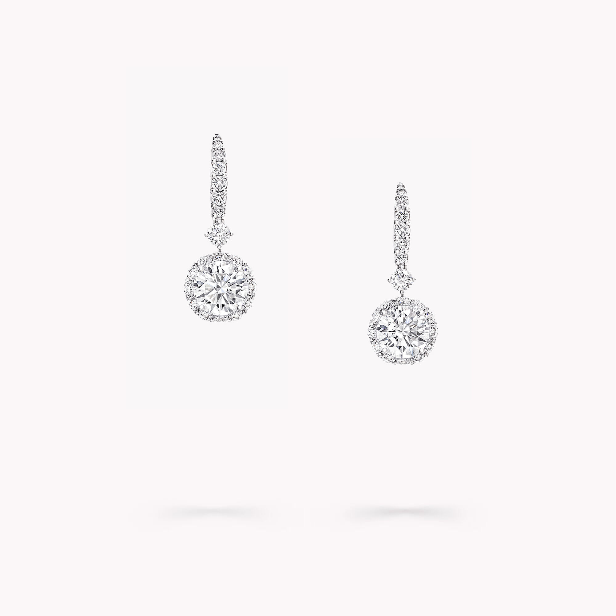 Icon Round Diamond Earrings, White Gold | Graff
