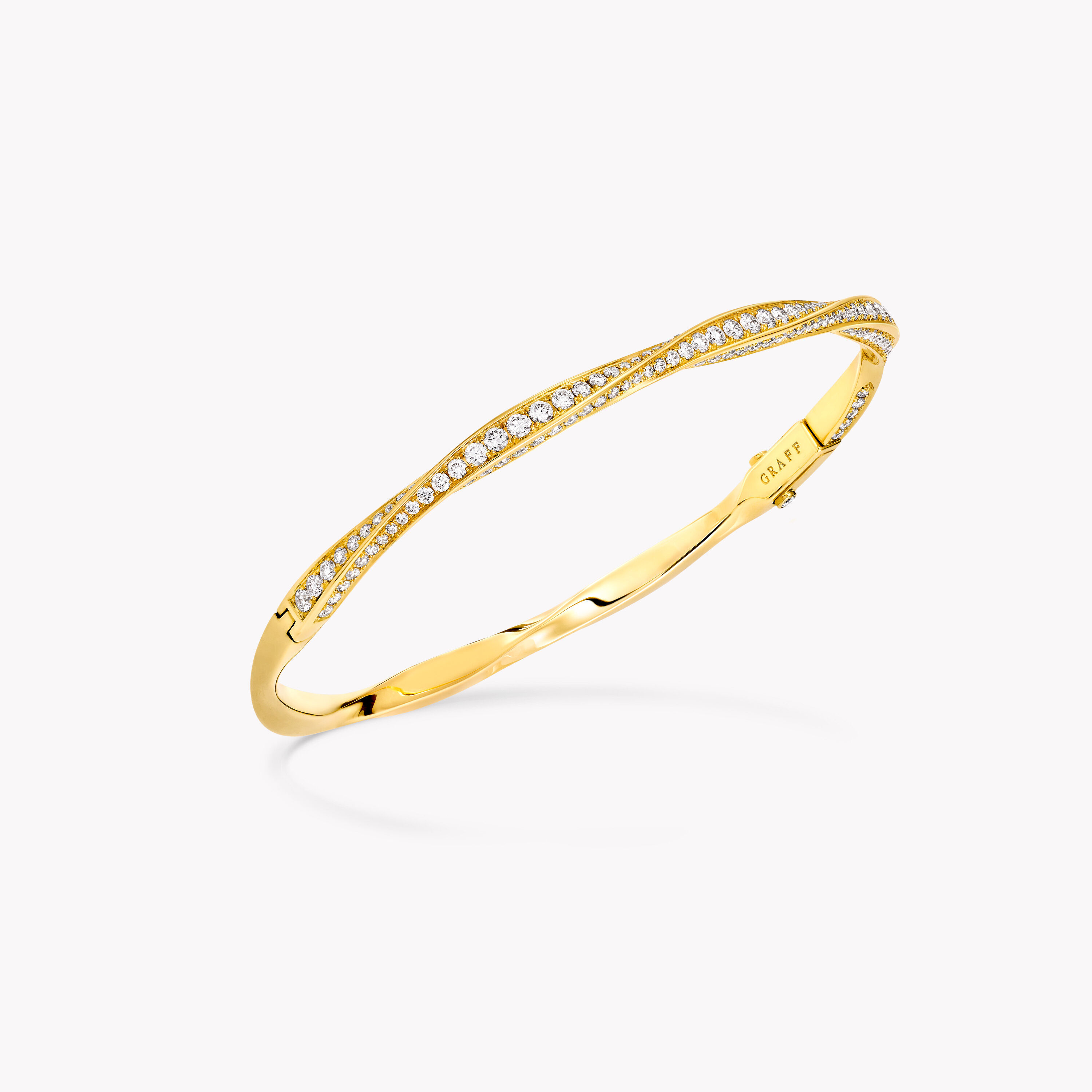 3 Row Diamond Pave Bangle 14K Yellow Gold – Velvet Box Jewels