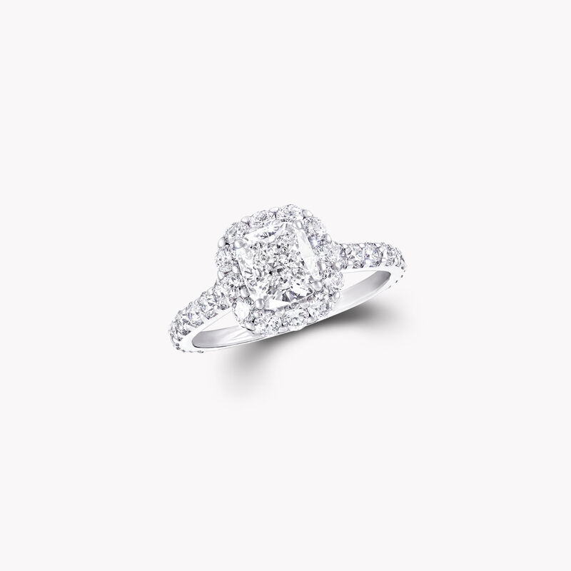 Icon枕形切割鑽石訂婚戒指