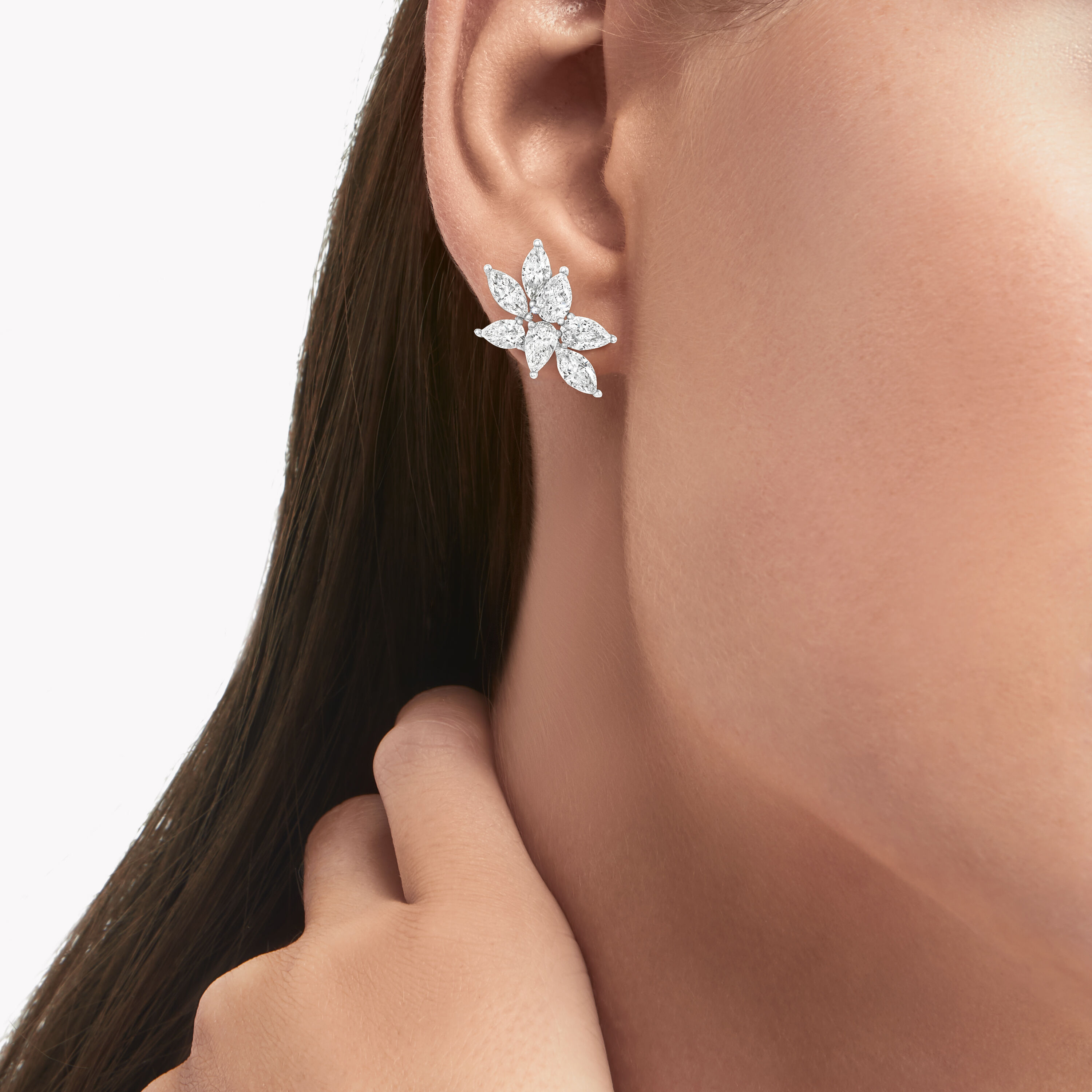 Small Flower Diamond Stud Earring