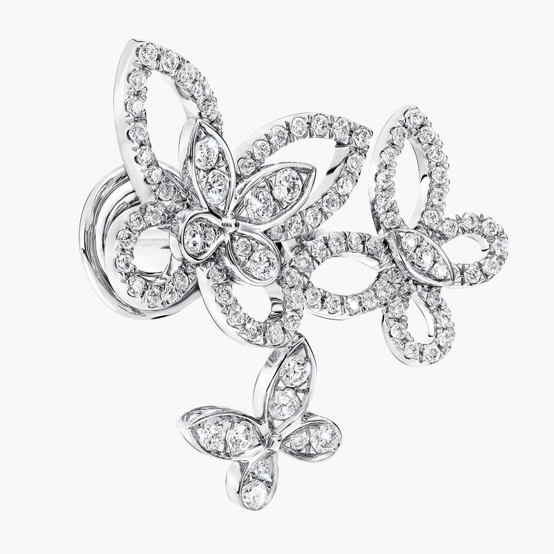 Boucles d'oreilles en diamants Triple Butterfly Silhouette, , hi-res