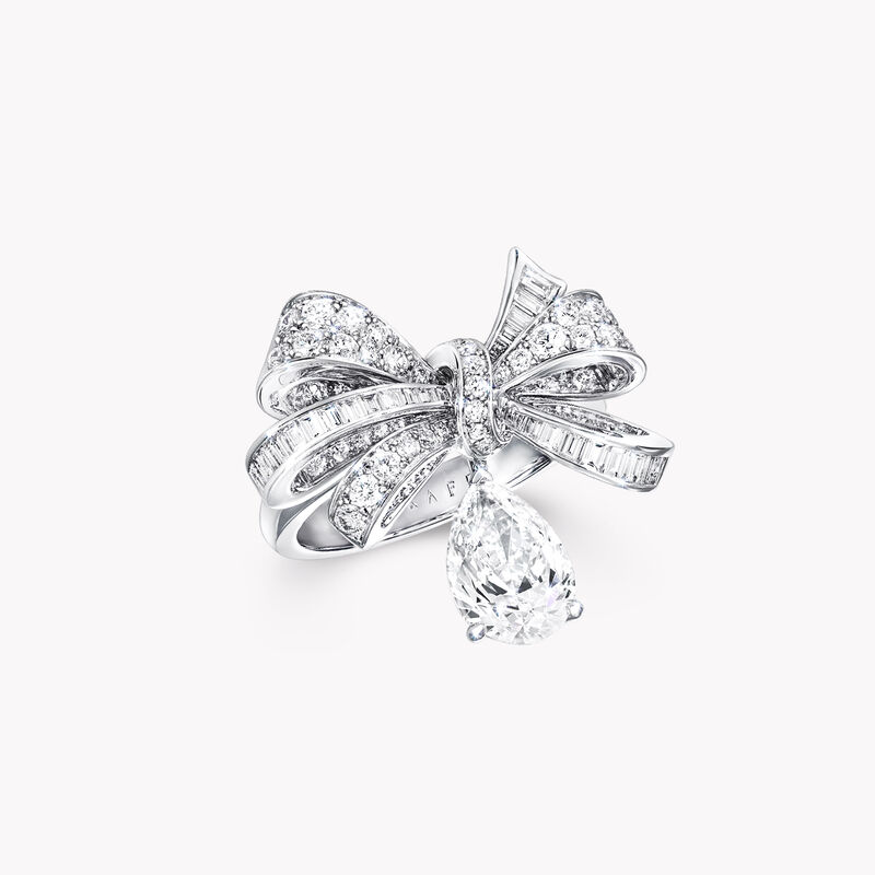 Tilda's Bow Classic Diamond Drop Ring, , hi-res