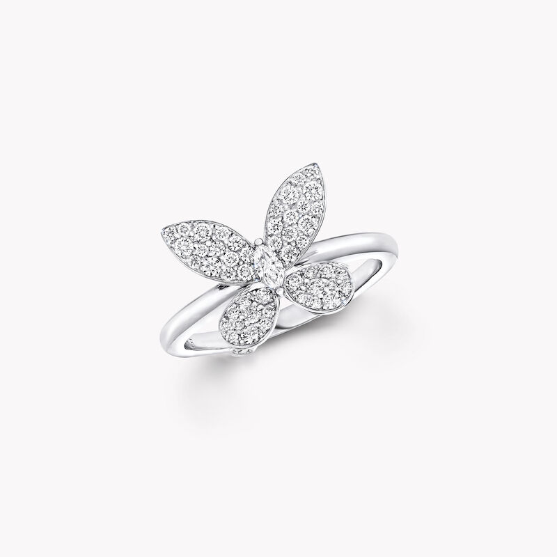 Pav&eacute; Butterfly Diamond Small Ring