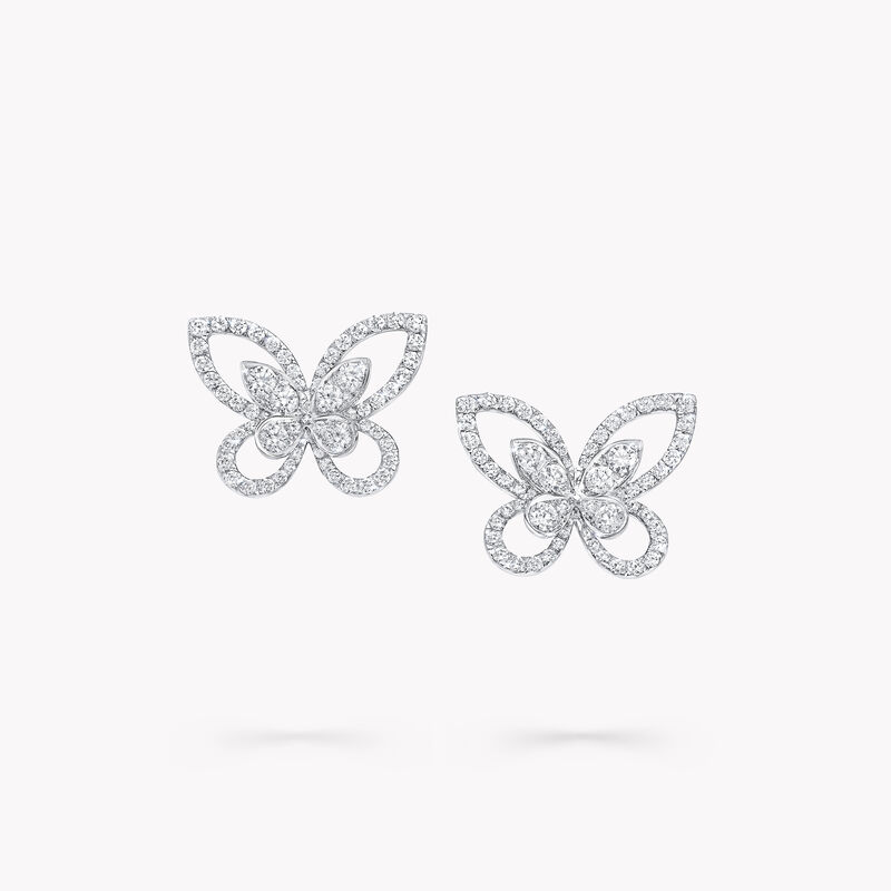Butterfly Silhouette Diamond Stud Earrings