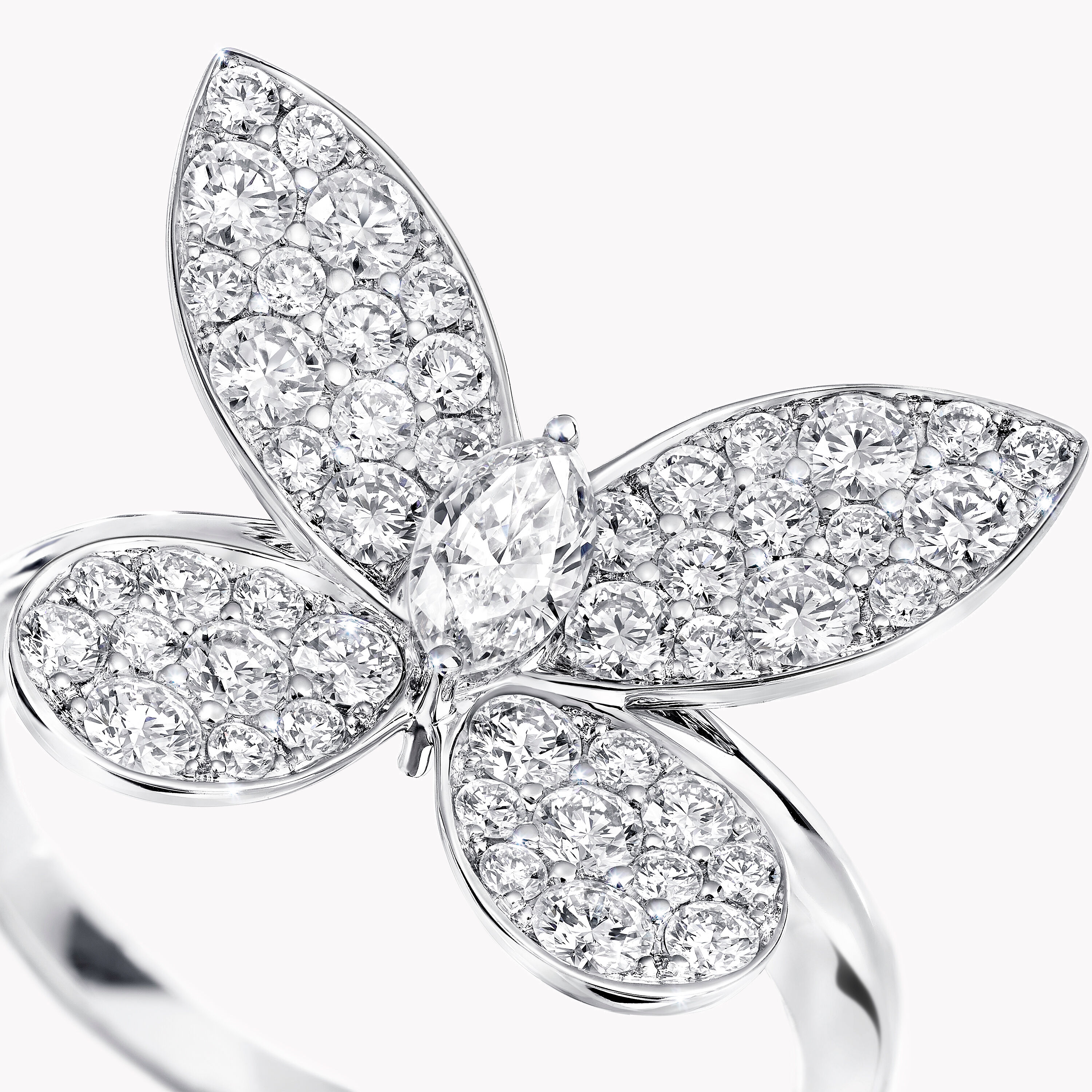 Diamond Butterfly Ring 1/4 ct tw Round 10K White Gold | Jared