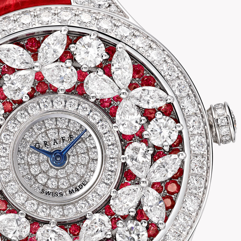Classic Butterfly Diamond and Ruby Watch
