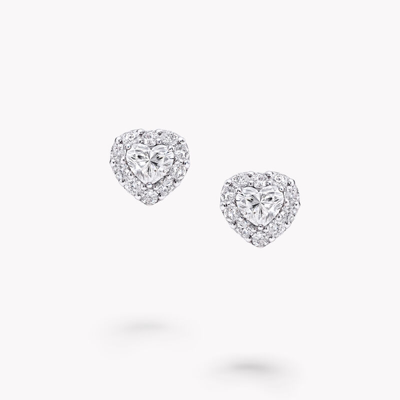 Icon Heart Shape Diamond Stud Earrings, , hi-res