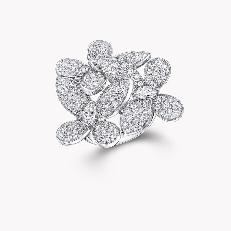Triple Pavé Butterfly Diamond Ring, , hi-res