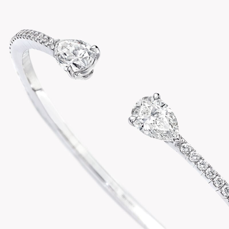 Bracelet rigide en pavés de diamants Duet